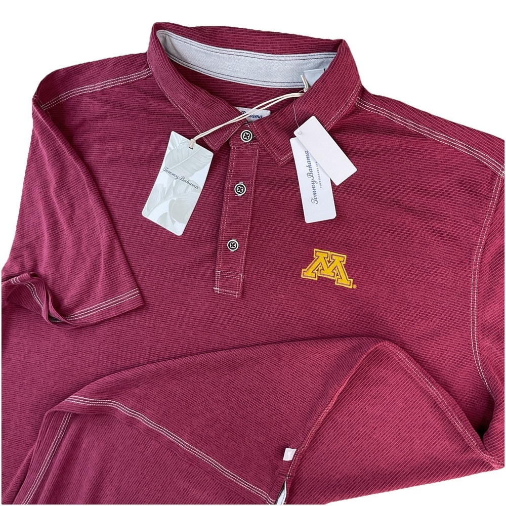 Minnesota Golden Gophers Tommy Bahama Polo Shirt‎ Mens 2XL Maroon NWT $118